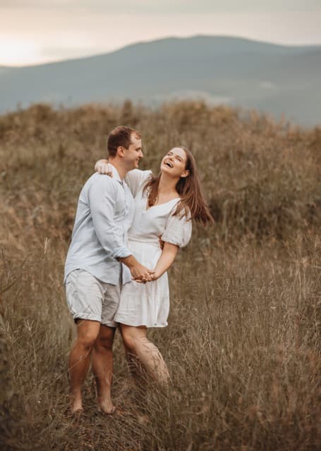 Photo of couple as a custom photo magnet.